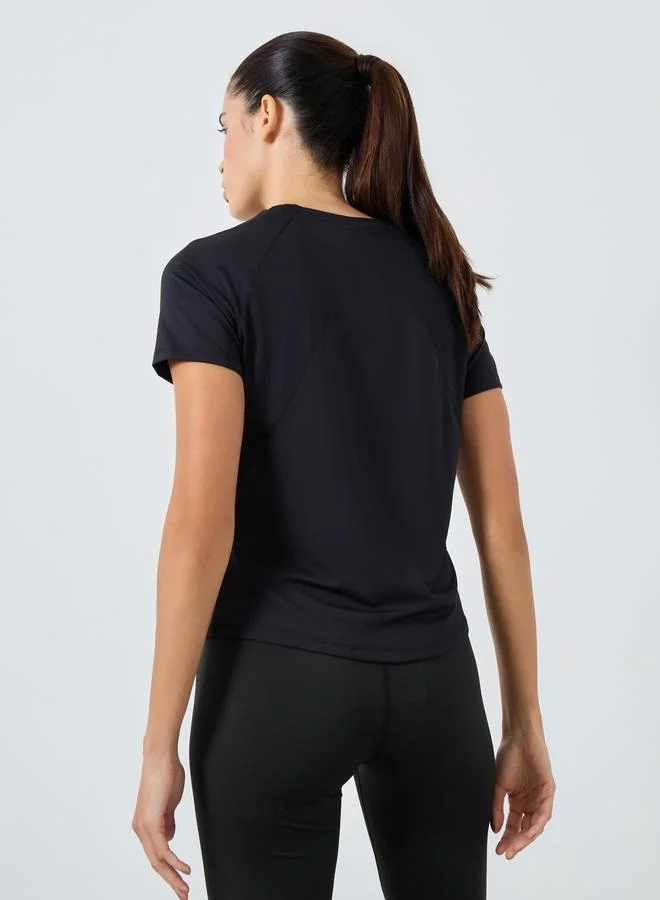 Styli Active Back Curved Mesh Insert Top