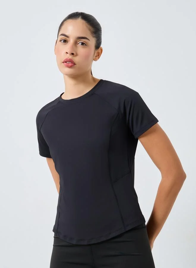 Styli Styli Back Curved Mesh Insert Top
