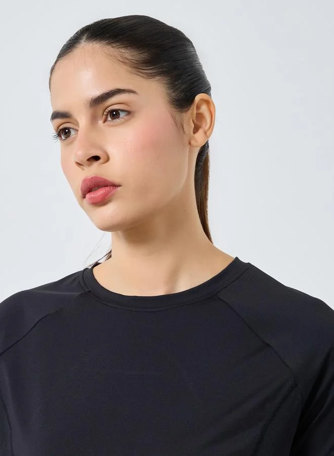 Styli Active Back Curved Mesh Insert Top