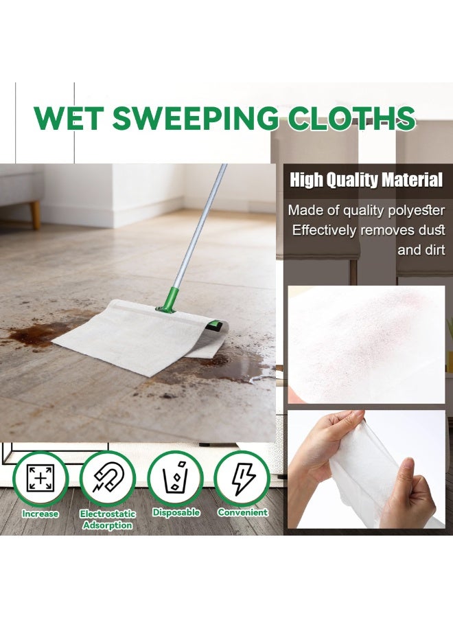 2-Pack Disposable Floor Cleaning Wipes Lemon Flavor, 24PCS Total Extra Large 40x60cm Wet Floor Wipes, 40G Non-Woven Mop Sheets, Germ Reduction for Tile, Wood & Multi-Surface Use - Image 4
