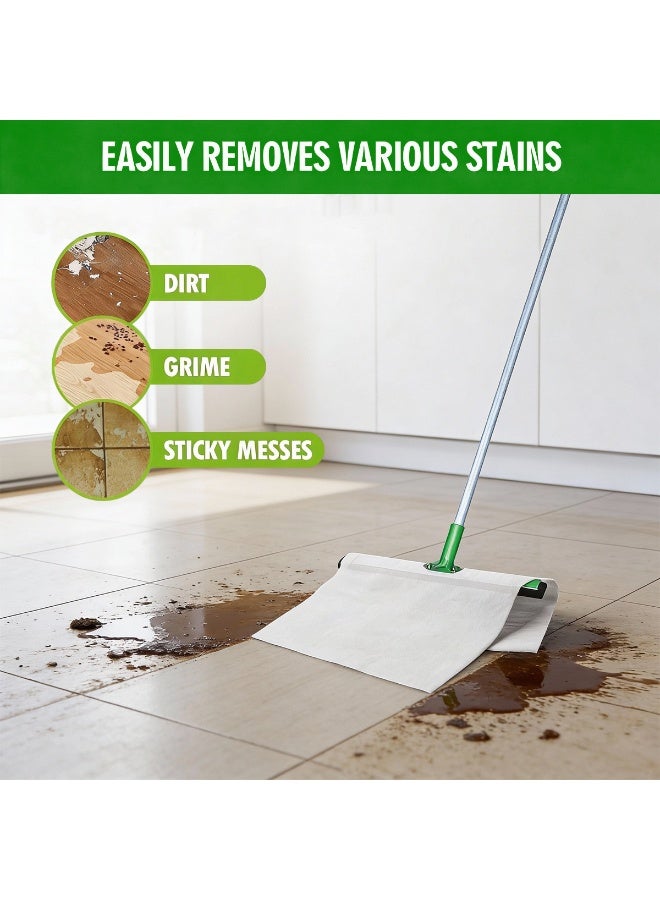 2-Pack Disposable Floor Cleaning Wipes Lemon Flavor, 24PCS Total Extra Large 40x60cm Wet Floor Wipes, 40G Non-Woven Mop Sheets, Germ Reduction for Tile, Wood & Multi-Surface Use - Image 5