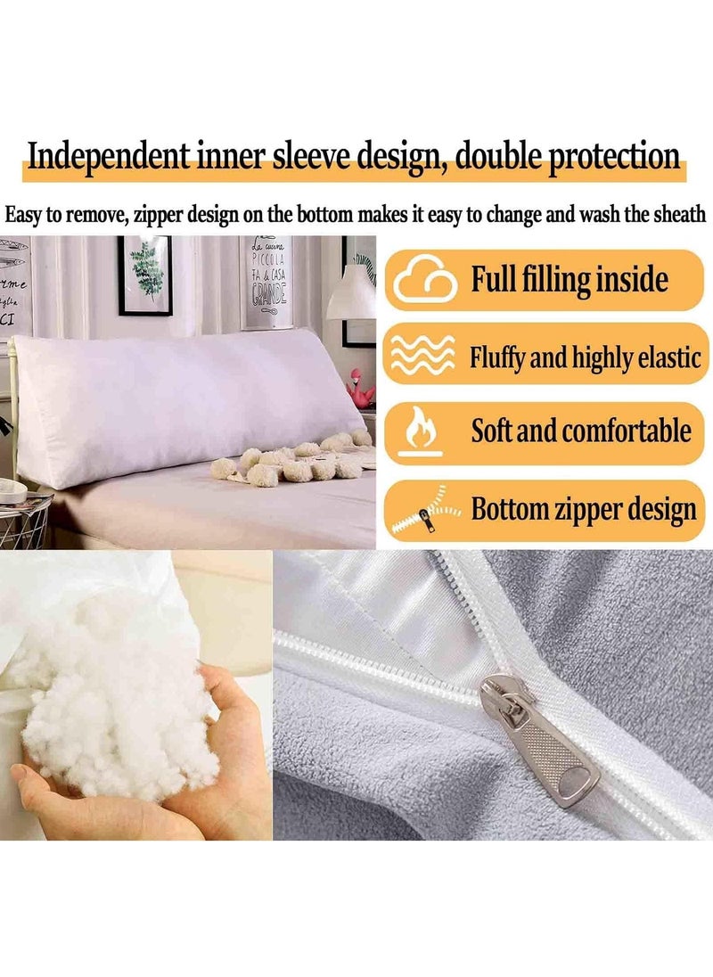 RATSAW - Reading Cushion for Bed and Sofa Wedge Cushion Sofa Lumbar Cushion Bed Cushion Back Cushion Seat Cushion Bed Chair Cushion Headboard Bed Seat Cushion Removable Cover 150 50 20 - Image 1