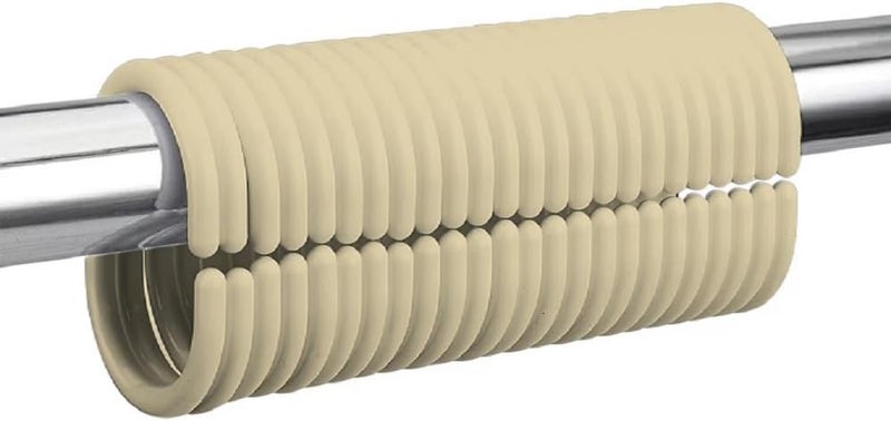 Feelings 12-Pack Beige Plastic Shower Curtain Rings | Smooth Glide Hooks for Bathroom Curtain Rod | Durable & Easy to Install - Image 1