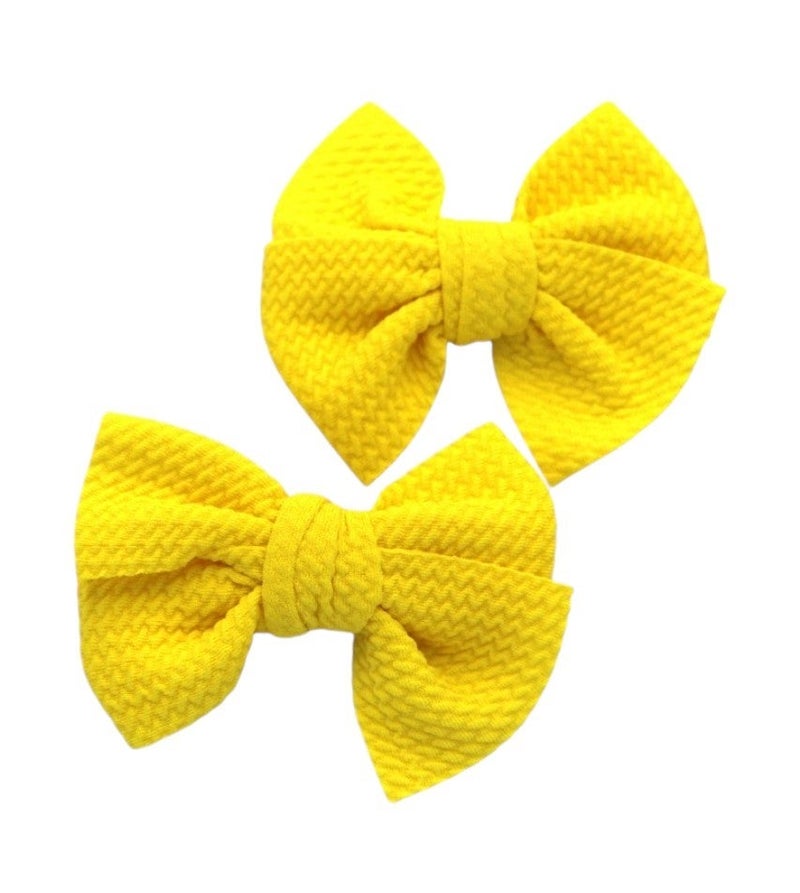 دىدانيالا طقم مشابك شعر فيونكة ونظارة دانا للأطفال والبنات - أصفر ساطع - Image 3