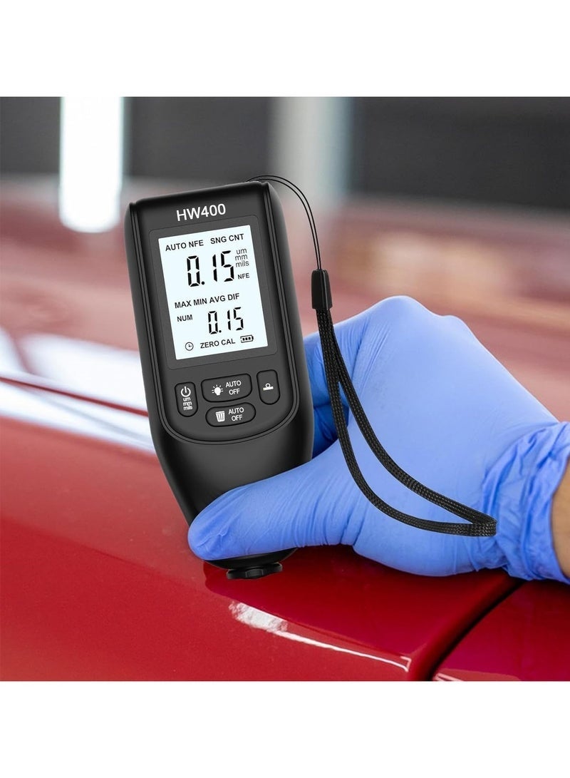 Bukela Professional Automotive Paint Thickness Gauge HW400 | 0-2000μm high-precision metal/wood multi-substrate detection | Anti-Slip Portable Coating Thickness Gauge | Workshop & outdoor dual-purpose, efficient quality inspection instrument - Image 5