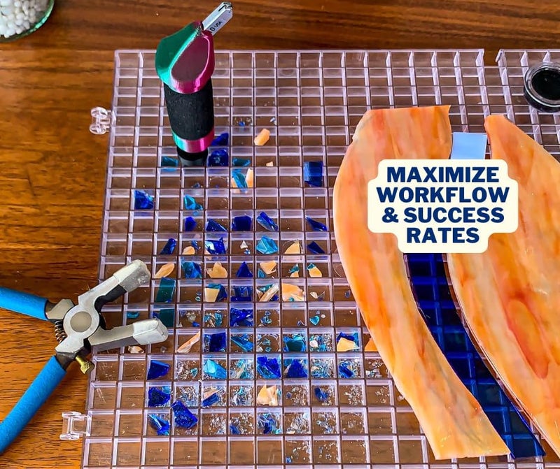 Creator's Waffle Grid 2-Pack - Solid Bottom Translucent/Clear Modular Surface - Glass Cutting, Drying Rack, Small Parts or Liquid Containment. Use At Home, Office, Shop - Works With Creator's Products - Image 4