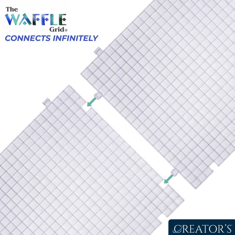 Creator's Waffle Grid 2-Pack - Solid Bottom Translucent/Clear Modular Surface - Glass Cutting, Drying Rack, Small Parts or Liquid Containment. Use At Home, Office, Shop - Works With Creator's Products - Image 2