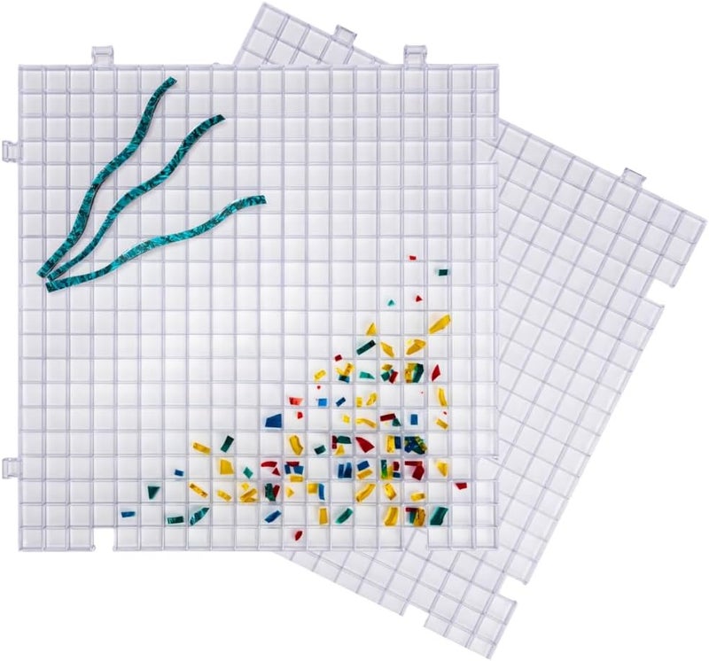 Creator's Waffle Grid 2-Pack - Solid Bottom Translucent/Clear Modular Surface - Glass Cutting, Drying Rack, Small Parts or Liquid Containment. Use At Home, Office, Shop - Works With Creator's Products - Image 1