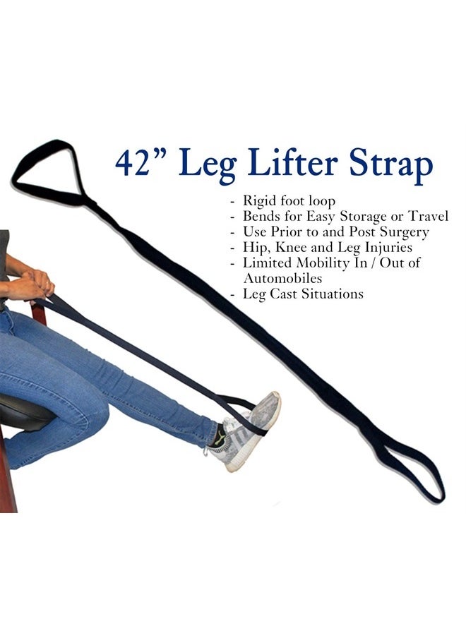 RMS Premium 7-Piece Hip Knee Replacement Kit with Leg Lifter, 19 and 32 inch Rotating Reacher Grabber, Long Handle Shoe Horn, Sock Aid, Dressing Stick, Bath Sponge - for Knee or Back Surgery Recovery  - Image 4