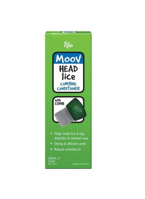 Ego Moov Head Lice Combing Conditioner, Lice Treatment Formula With Comb 200ml