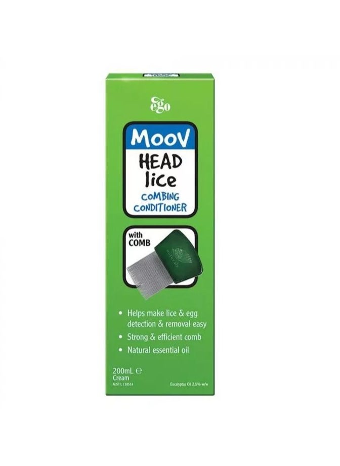 Ego Moov Head Lice Combing Conditioner, Lice Treatment Formula With Comb 200ml