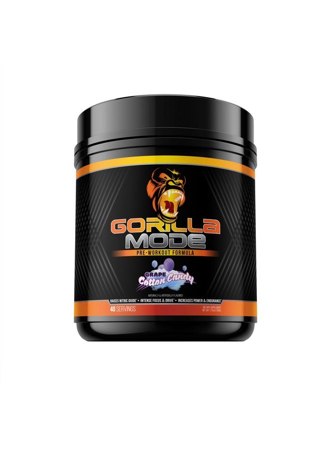 Gorilla Mind Pre Workout - Massive Pumps Laser Focus Energy Power - L-Citrulline, Creatine, L-Tyrosine, Betaine, Hydroprime, Alpha-GPC, 400mg Caffeine, Huperzine A 786g (Cotton Candy Grape) - Image 1