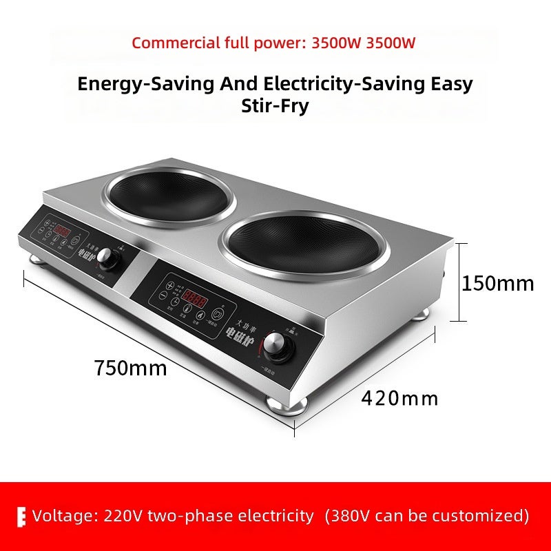 Dual-Burner Electric Cooktop with Black Crystal Panel - High Power, Multi-Function for Home and Commercial Use - Image 1