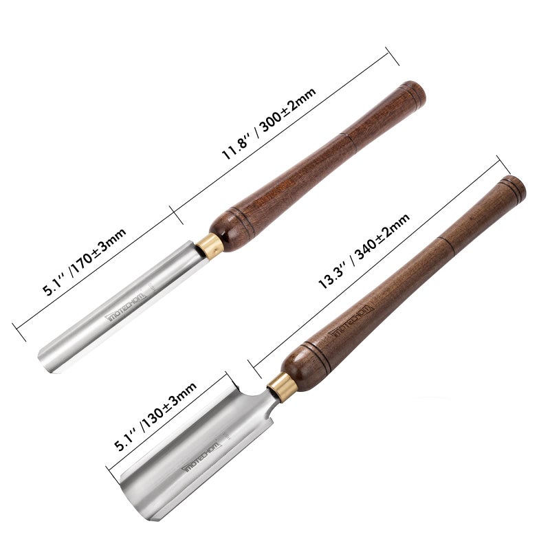 IMOTECHOM 2-Pieces HSS Roughing Gouge Lathe Chisel Set Wood Turning Tools with Wooden Box, 1-Inches and 2-Inches - Image 2