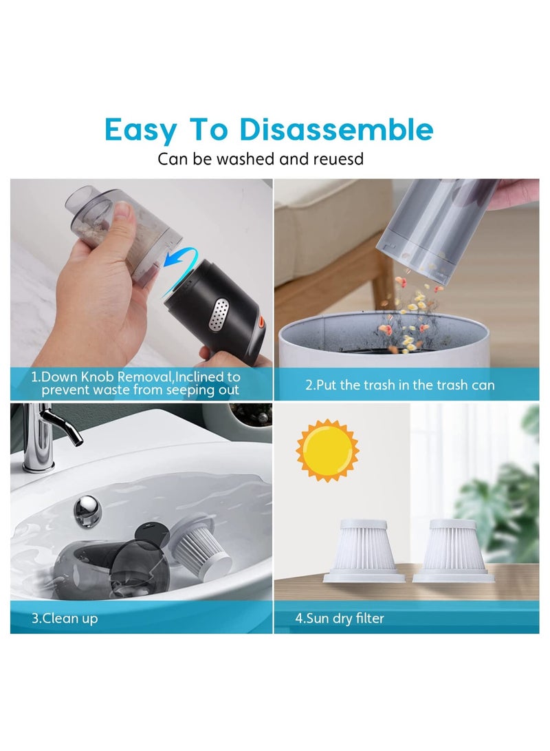 SYOSI Car Handheld Vacuum, 10000PA Suction, Wireless Vacuum Cleaner with Low Noise, Car Vacuum Cordless Rechargeable, Portable Compressed Air Duster for Car and Home - Image 5