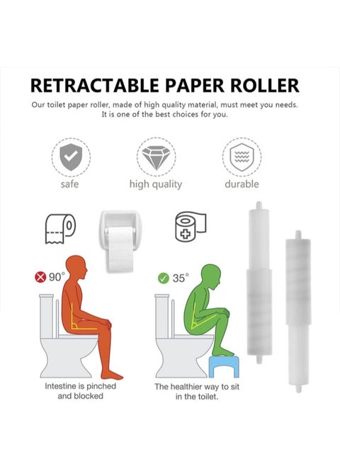 4 Pcs Toilet Paper Holder Roller Replacement Toilet Paper Spring Replacement Spindle Retractable Toilet Paper Roller Spring Loaded Tissue Holder Replacement