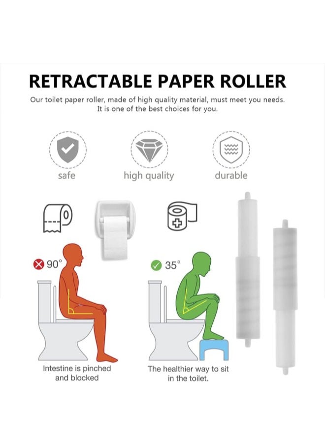klarako - 4 Pcs Toilet Paper Holder Roller Replacement Toilet Paper Spring Replacement Spindle Retractable Toilet Paper Roller Spring Loaded Tissue Holder Replacement - Image 1