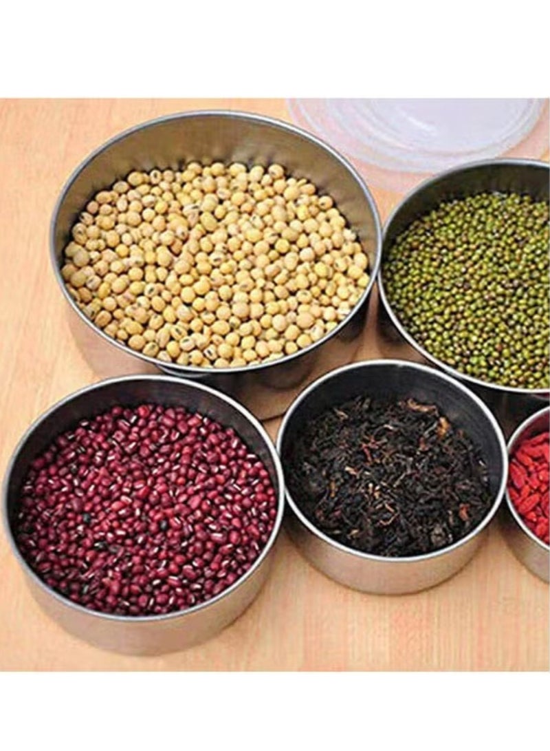 (ري) فريش طقم علب ستانلس ستيل  اصلي ، 5 قطع , ضد الصدا ، حفظ طعام امن ، غطاء محكم الغلق ، 10سم ، 12 سم ،14سم ,16سم ، 18 سم . - Image 2