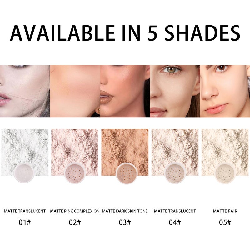 LemonSac 2PCS Loose Face Powder, Oil Control Minimizes Pores and Fine Lines, Loose Baking Face Setting Powder Makeup, Oil Control Soft Focus Effect Make Up, Matte Ultra Flawless Finish,8g (02# Pink Complexion) - Image 2