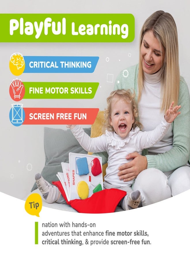 deMoca Busy Book for Toddlers 1-3 - Airplane Toys for Toddlers 1-3, My Quiet Montessori Toys for 1 Year Old with Kids Plane Activities, Activity Busy Board, Gift for Boys & Girls - Image 5