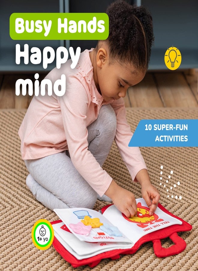 deMoca Busy Book for Toddlers 1-3 - Airplane Toys for Toddlers 1-3, My Quiet Montessori Toys for 1 Year Old with Kids Plane Activities, Activity Busy Board, Gift for Boys & Girls - Image 3