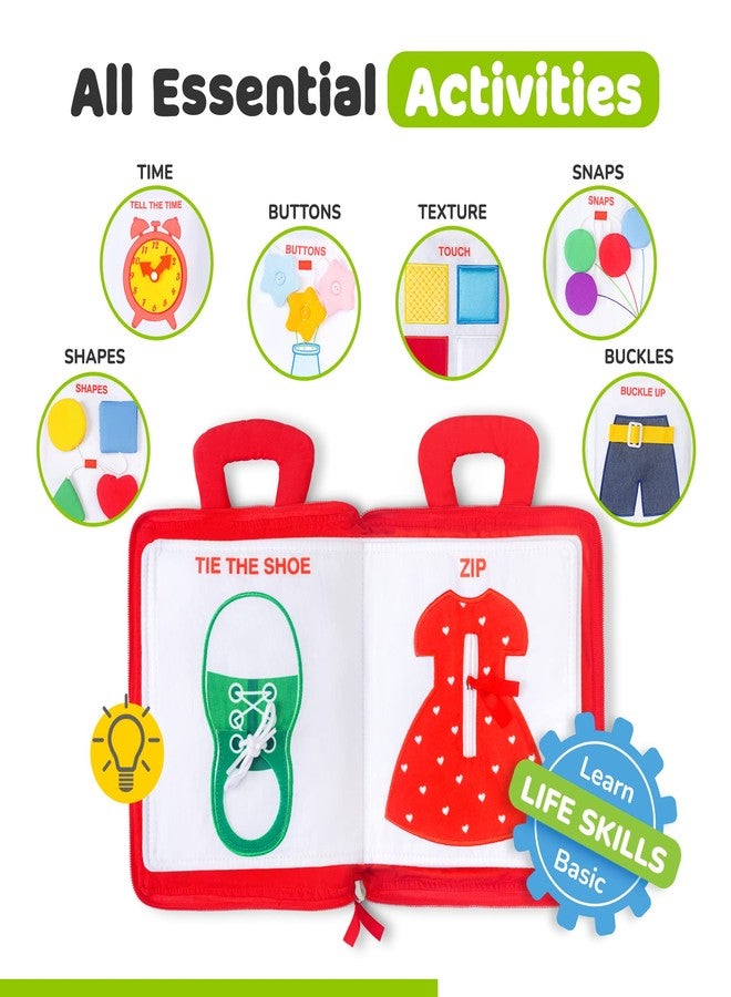 deMoca Busy Book for Toddlers 1-3 - Airplane Toys for Toddlers 1-3, My Quiet Montessori Toys for 1 Year Old with Kids Plane Activities, Activity Busy Board, Gift for Boys & Girls - Image 2