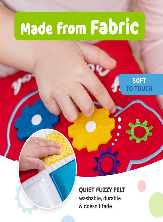 deMoca Busy Book for Toddlers 1-3 - Airplane Toys for Toddlers 1-3, My Quiet Montessori Toys for 1 Year Old with Kids Plane Activities, Activity Busy Board, Gift for Boys & Girls - Image 4