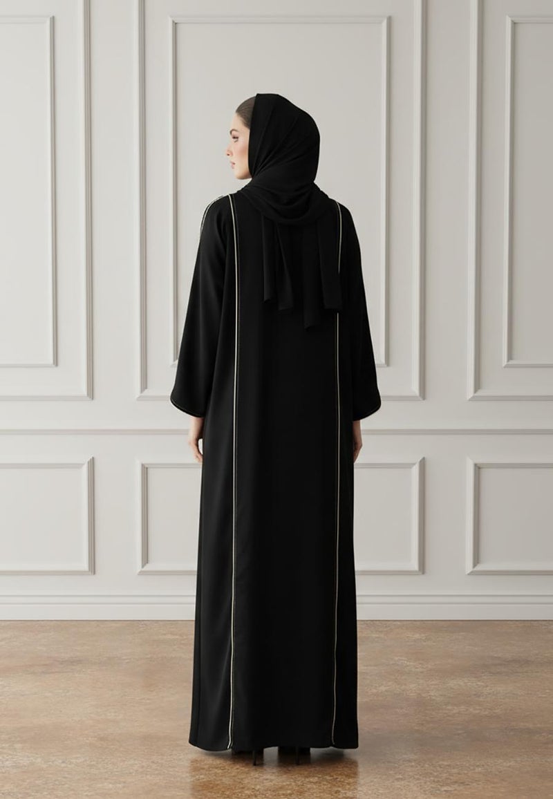 NUKHBAA The Gold-Trimmed Sovereign Abaya-892 - Image 3
