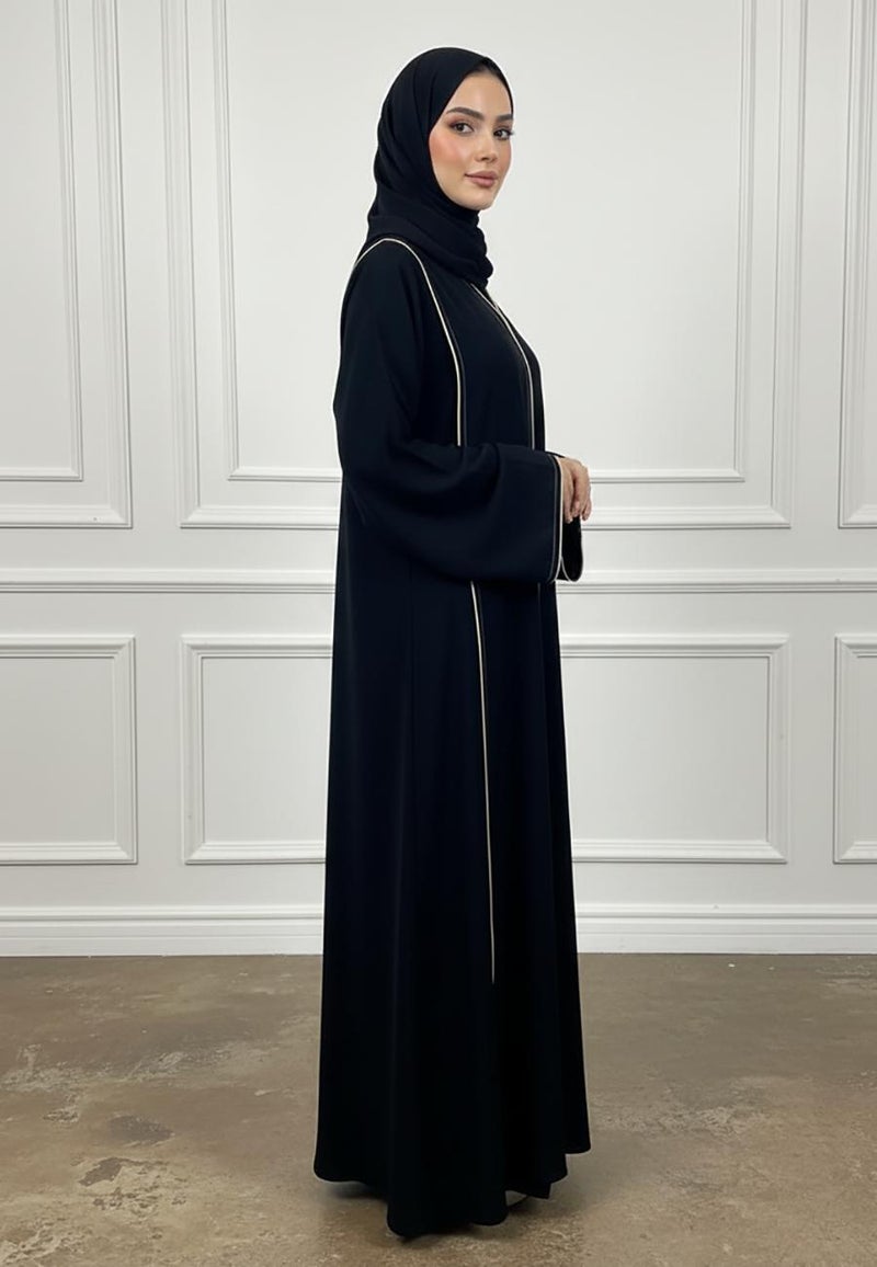 NUKHBAA The Gold-Trimmed Sovereign Abaya-892 - Image 2