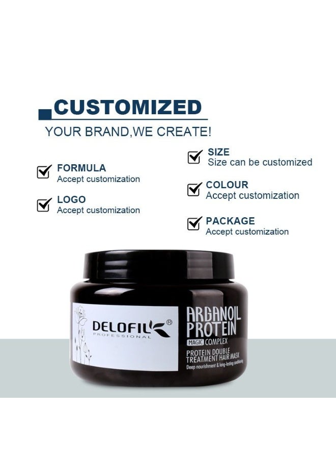 Delofil Professional Argan Oil Protein Hair Mask – Deep Nourishment  Repair – 500ml - Image 4