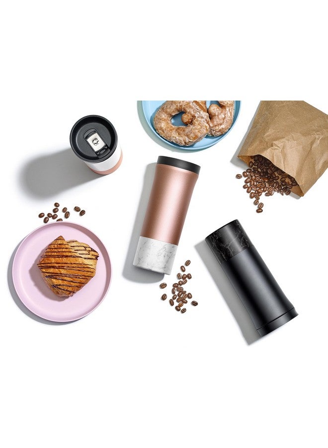 إلو كوب سفر من الفولاذ المقاوم للصدأ معزول بالفراغ من Ello Miri، سعة 16 أونصة، بغطاء منزلق مانع للتسرب، يحافظ على سخونة الماء لمدة 5 ساعات، مثالي للقهوة أو الشاي، خالٍ من مادة BPA، يناسب معظم حاملات الأكواب، هدية للعطلات، لون أسود - Image 5