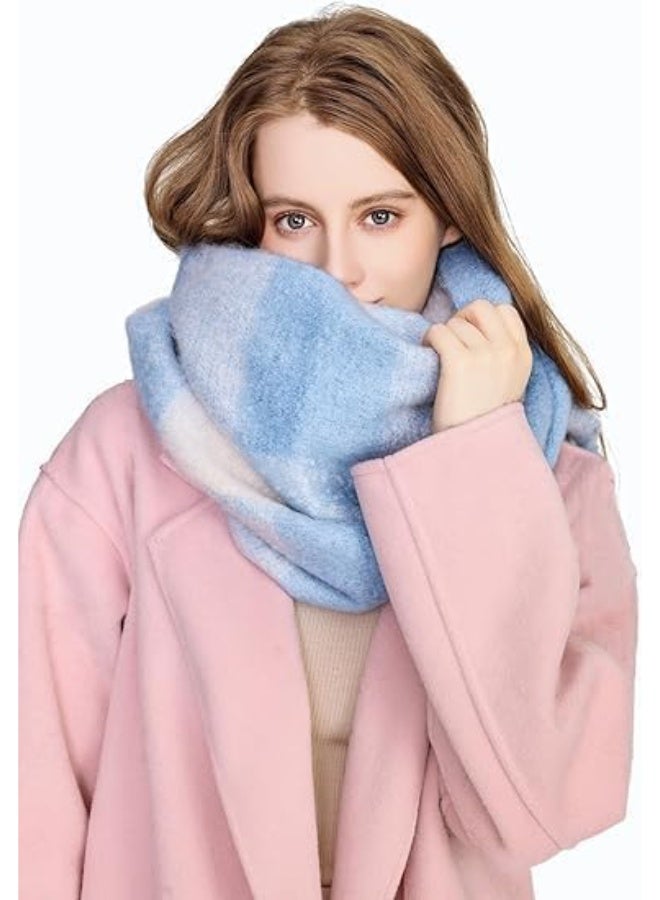 النساء الكشمير كبيرة ملونة التحقق من الوشال، الشتاء دافئ لف الوشال - Image 2
