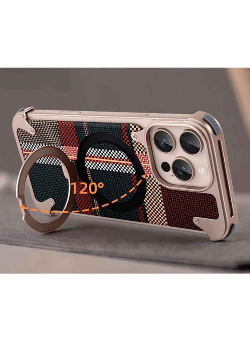 OATSBASF iPhone 15 Pro Max Case, Slim Shockproof Aramid Fiber Case, Magsafe Compatible, Sleek and Minimalist Aluminum Metal Design with Built-in Kickstand | WIDGETS MATRIX - Image 5