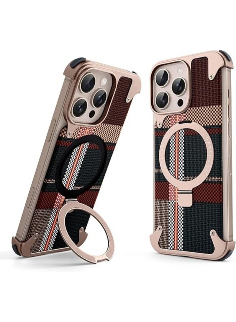 OATSBASF iPhone 15 Pro Max Case, Slim Shockproof Aramid Fiber Case, Magsafe Compatible, Sleek and Minimalist Aluminum Metal Design with Built-in Kickstand | WIDGETS MATRIX - Image 1