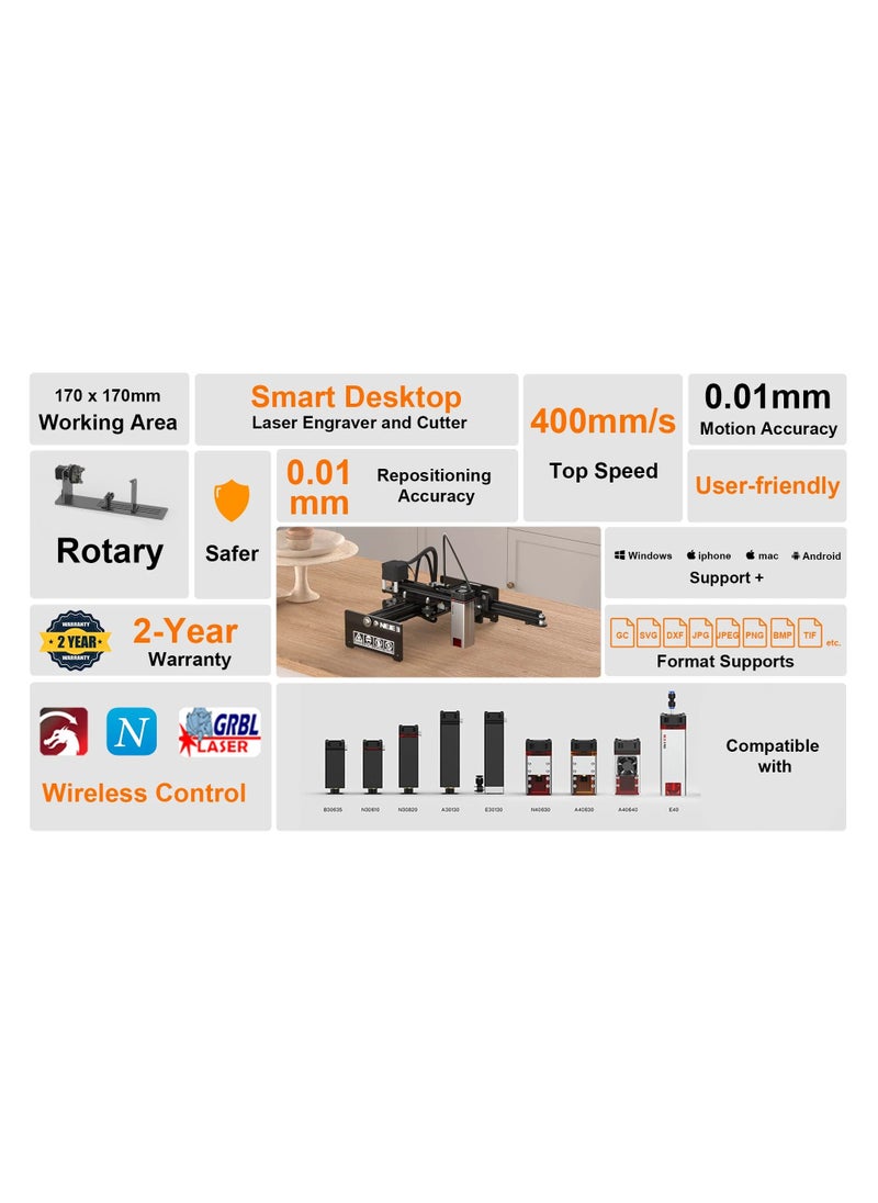 Generic - LASER ENGRAVER AND CUTTER, DESKTOP DIY CNC LASER ENGRAVING AND CUTTING MACHINE - Image 1