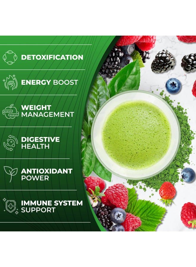 Total Tea Green Powder for Energy & Digestive Health with Turmeric, Amla Powder & Vitamin C - 30 Servings - Image 2