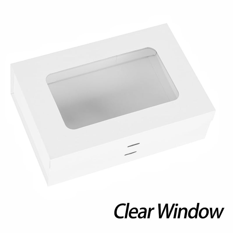 Plinjoy White Gift Box For Presents With Ribbon 10.8X7.5X3.5 Inches Clear Gift Box With Window Magnetic Closure Gift Boxes With Lids - Image 4