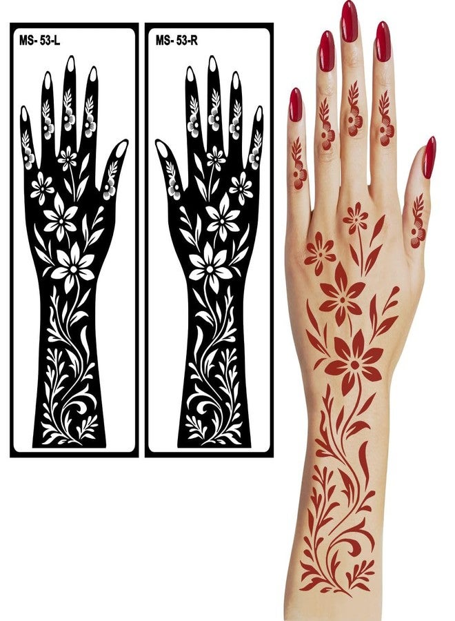 Komstec Party Ready Mehndi Stencil Sticker for Functions One Set for Hand Easy-to-Use Henna Mehndi - Image 4