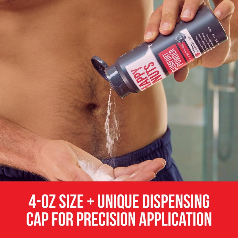 HAPPY NUTS Comfort Powder Deodorant For Men: Anti-Chafing Sweat Defense, Odor Control, Aluminum-Free, Perfect Stocking Stuffer Gift for Men's Private Parts 4 oz (1 Pack), Original Scent - Image 4