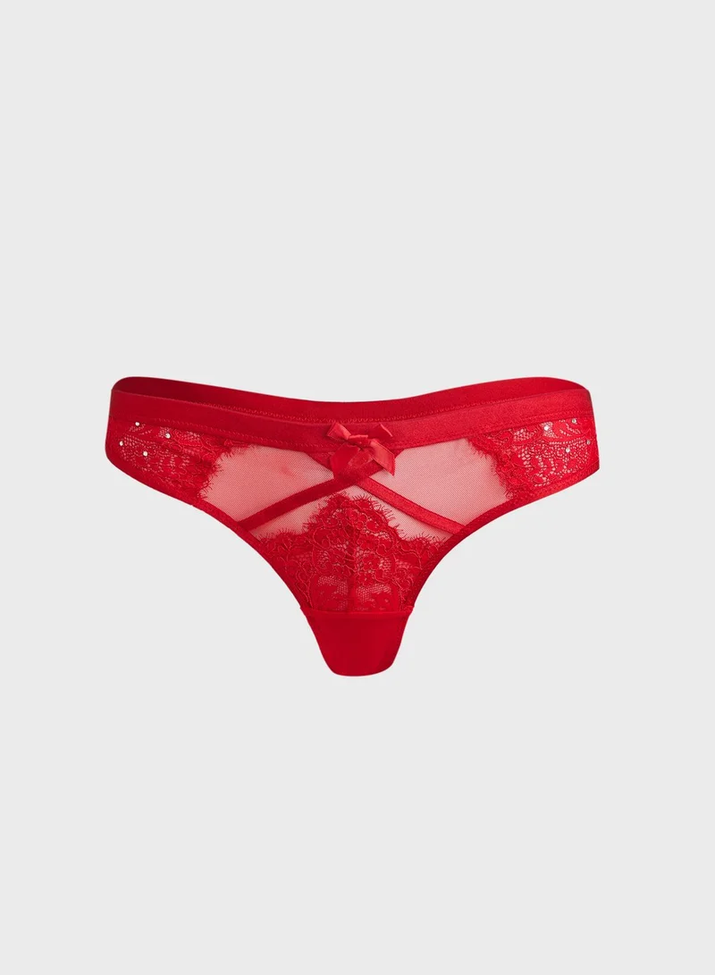 hunkemoller Lace Detail Thongs