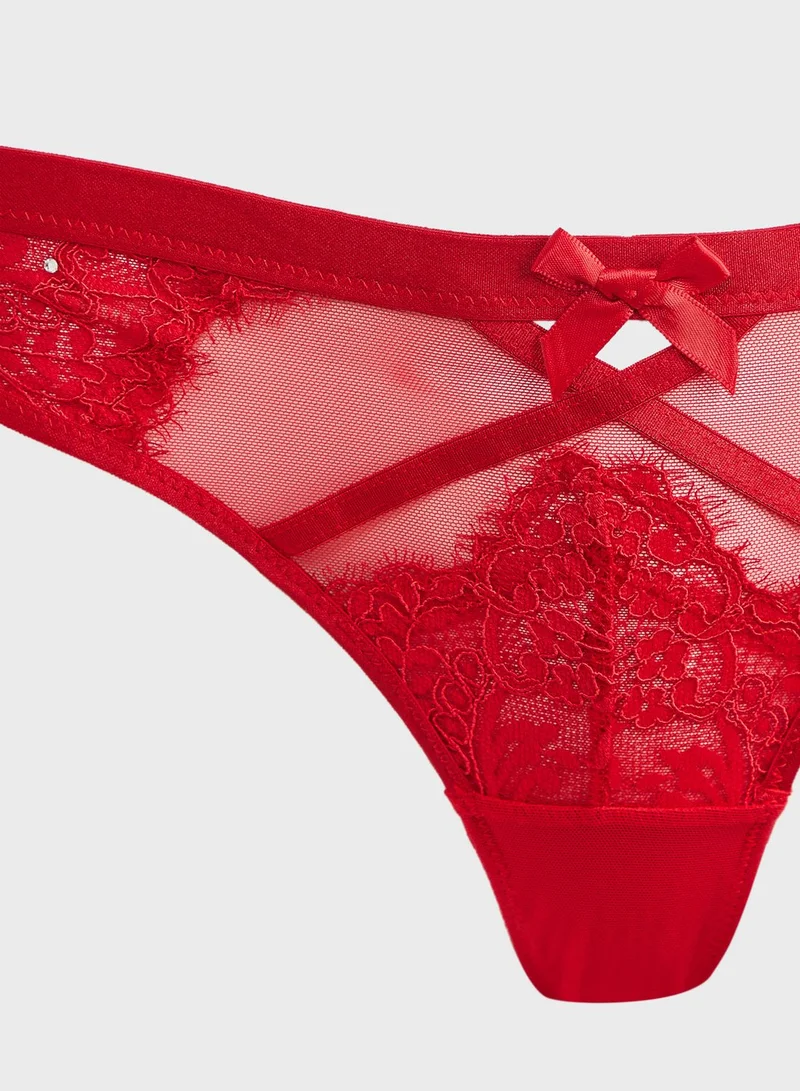 hunkemoller Lace Detail Thongs