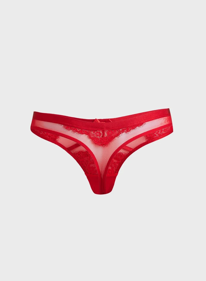 hunkemoller Lace Detail Thongs