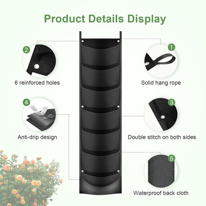 ميريديان Meridian كيس زراعة أعشاب وزهور من Meridian، 7 طبقات، عبوة من قطعتين، قماش لباد - Image 4
