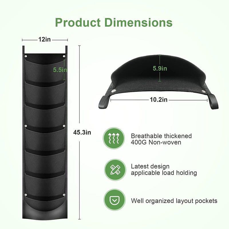 ميريديان Meridian كيس زراعة أعشاب وزهور من Meridian، 7 طبقات، عبوة من قطعتين، قماش لباد - Image 2