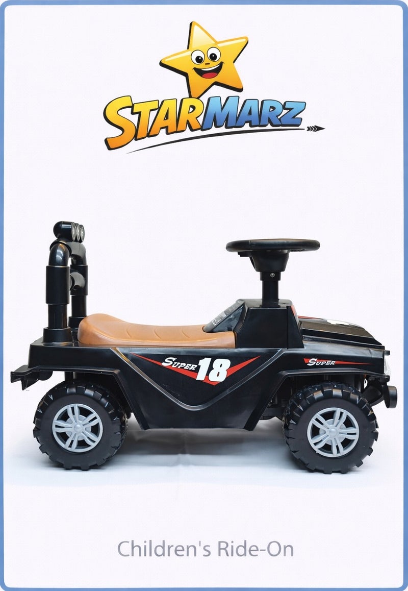 StarMarz SUPER 18 Off-Road Ride-On Jeep – Premium Foot-to-Floor Push Car with Safety Backrest, Storage & Big Tyres – Toddlers (1–5 Years) - Image 1