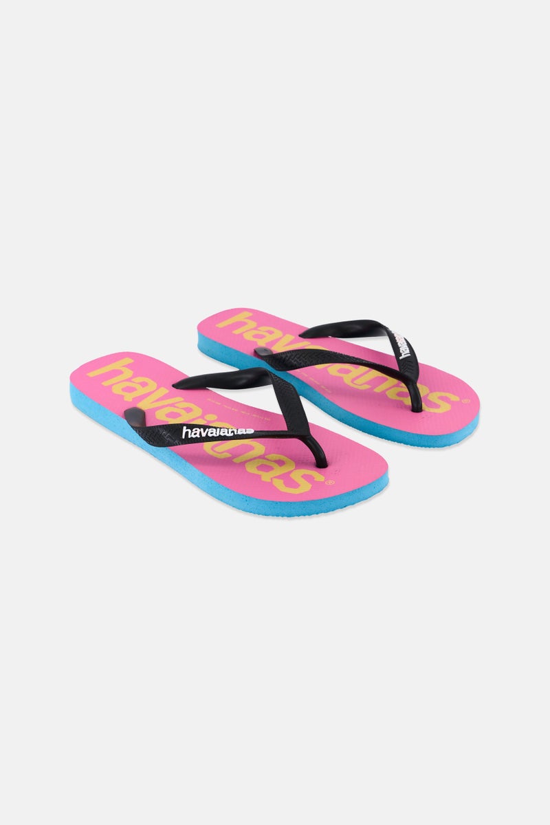 havaianas Unisex Brand Logo Slip On Slippers, Black  - Image 1