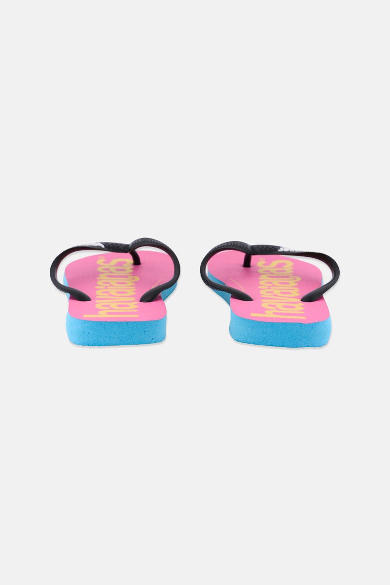 havaianas Unisex Brand Logo Slip On Slippers, Black  - Image 3