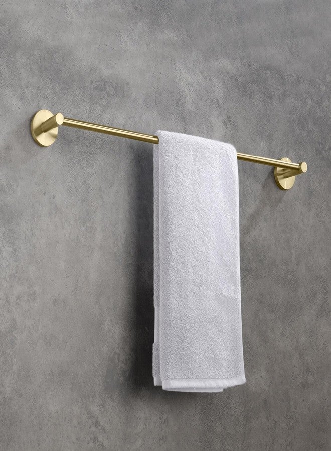 Kibi Circular 24-Inch Bathroom Towel Bar - Wall-Mounted, Solid Brass Metal Construction, Modern Space-Saving Design, Rust-Resistant, Premium Bath Accessory for Hand Towels (Brushed Gold, KBA1404) - Image 2