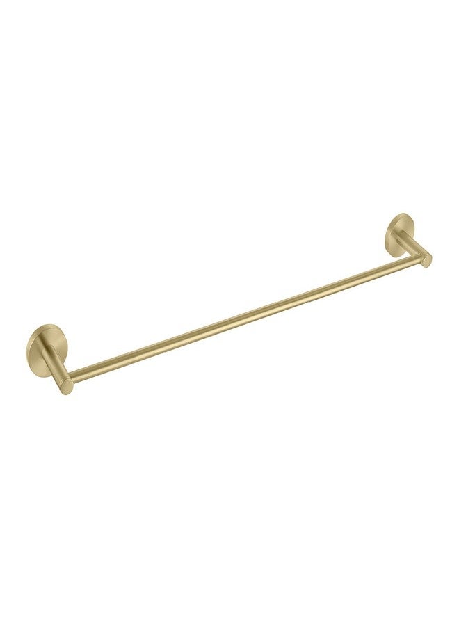 Kibi Circular 24-Inch Bathroom Towel Bar - Wall-Mounted, Solid Brass Metal Construction, Modern Space-Saving Design, Rust-Resistant, Premium Bath Accessory for Hand Towels (Brushed Gold, KBA1404) - Image 1