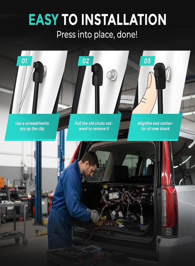 HelloAuto Rear Glass Window Struts 4185 Compatible with Cadillac Escalade 2007-2014, Trunk Struts Shock Spring with Gmc Yukon Models, Lift Supports fit for Tahoe, Suburban 1500/2500 (Set of 2) - Image 5